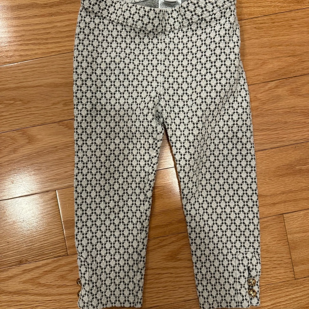 Janie and Jack black and white geometric patterned leggings